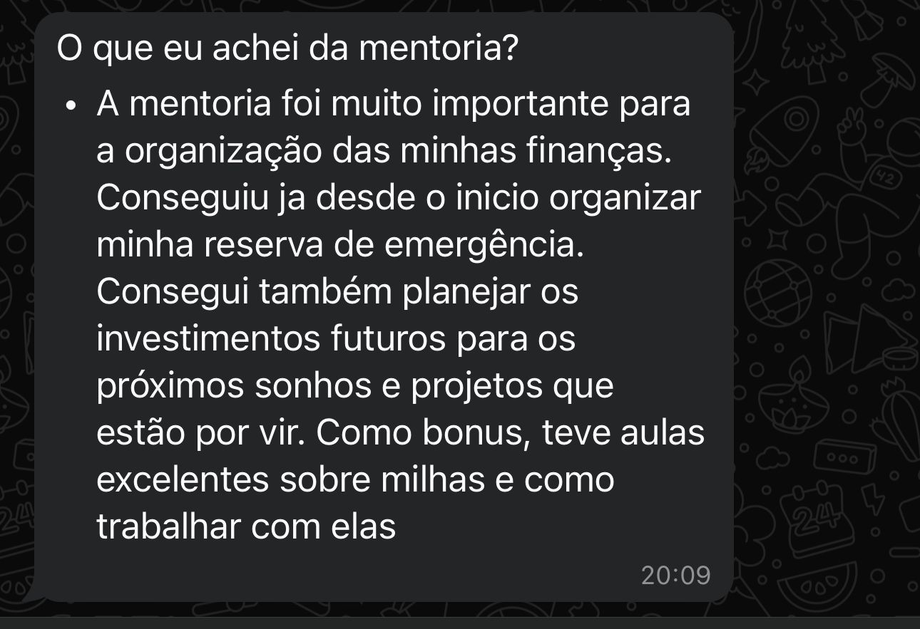 Depoimento de cliente do Fio Guia